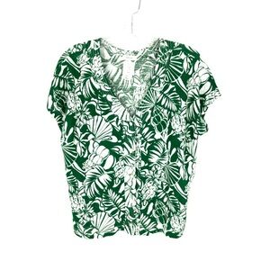 Joie 100% Linen Button Front Short Sleeve Vneck Top